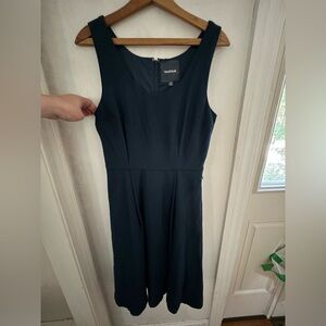 ModCloth size 8 peacock blue wool blend dress. Back zipper. Pockets. No …